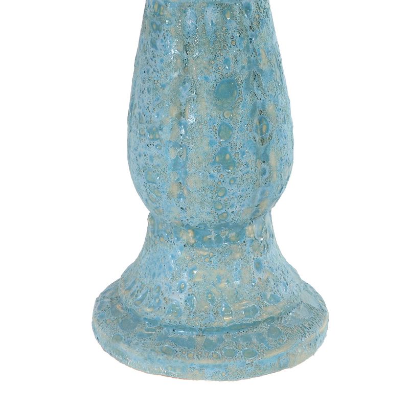 Sunnydaze Avignon Ceramic Bird Bath with Lava Finish - Blue Distressed Ceramic Finish - 18.75" H, 5 of 9