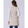 Allegra K Women's Faux Sueded Belted Long Sleeveless Blazer Vest - 4 of 4