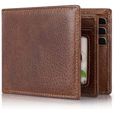 Paaaawaters Mens Wallet Rfid Blocking Leather Wallet for Men Bifold Wallets with 1 ID Window 13 Card Holders