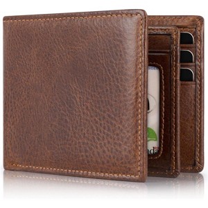 Paaaawaters Mens Wallet Rfid Blocking Leather Wallet for Men Bifold Wallets with 1 ID Window 13 Card Holders - 1 of 4
