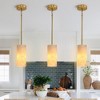 CityFurn 1-Light Kitchen Island Cylinder Pendant Lights with Alabaster Shade - 2 of 4