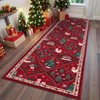 Christmas Area Rug, Xmas Theme Print Throw Carpet with Non Slip Backing, Low Pile Stain Resistant Floor Carpet for Living Room, Bedroom - 2 of 4
