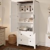 Tall Freestanding Storage Cabinet: 2 Drawers, 2 Doors & DIY Adjustable Shelf – Sturdy Wooden Unit for Kitchen/Home Office - 4 of 4