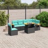 vidaXL 7 Piece Patio Sofa Set with Cushions Black Poly Rattan - 2 of 4