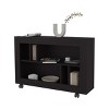 GlasFlength Decorative Storage Cabinets Modern Wengue Finish Open Shelf Console Table Simple for Living Room Entryway, Black, 37.4"*9.4"*25.4" - 3 of 4