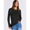 Women's Long Sleeve Rib Knit Shirt Slim Fit Basic Top Soft Casual Tee Fall Outfit 2025 Layering T-Shirt - 4 of 4