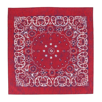 Ctm Extra Large 27 Inch Rustic Paisley Print Bandana, Red/indigo : Target