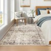 Washable Area Rug 5 x 7 Vintage Distressed Throw Rug with Non-Slip Backing Stain-Resistant Oriental Indoor Carpet Foldable Low Pile Floor Cover - 3 of 4