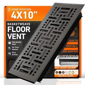 Basketweave Floor Register Vent with Mesh Cover Trap - 1 of 4