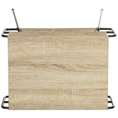Marcel Beige Wood and Metal Rectangular End Table