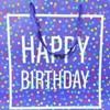Bows And Sparkles Large Square 'Happy Birthday' Confetti Gift Bag with Tag Blue - 3 of 3