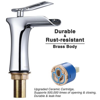 Chrome Waterfall Single-Handle Bathroom Faucet
