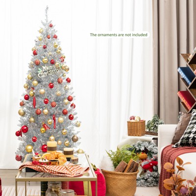 6 ft Pre-Lit White Pine Christmas Tree with Warm LED Lights