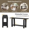Entryway Console Table with MDF Top,Geometric Metal Accent and Bottom Storage Shelf,63" Modern Sofa Table for Hallway Living Room-Coolbibila - 3 of 4