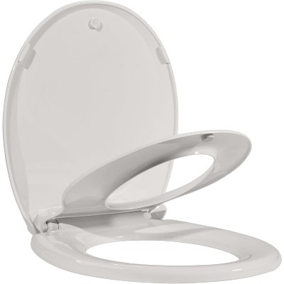 Toddler Potty Training Seat Built-In, Quiet-Close Lid, Safe PP Material, Easy Installation & Release with Hardware