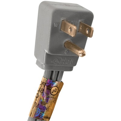 Certified 15-Amp Gray Appliance Power Cord with Right-Angle Plug, 5 Feet