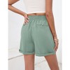 Garvee Womens High Waist Shorts with Deep Pocket Drawstring Linen Texture Casual Shorts for Women Summer Athletic Shorts - 2 of 4