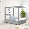 Full Size Canopy Bed with Twin Trundle for Bedroom - 4 of 4