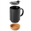 Gibson Home Modani 2 Piece 16.5 Ounce Stoneware Mug Set with Lid and Cork Base - 4 of 4