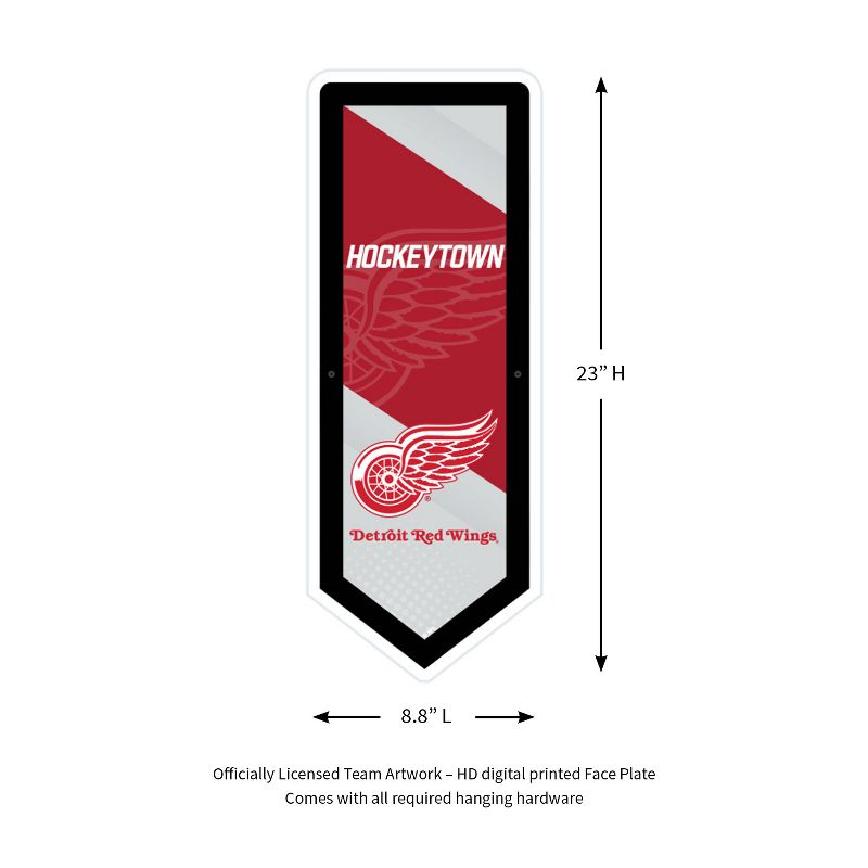 Evergreen Ultra-Thin Glazelight LED Wall Decor, Pennant, Detroit Red Wings- 9 x 23 Inches Made In USA, 2 of 7