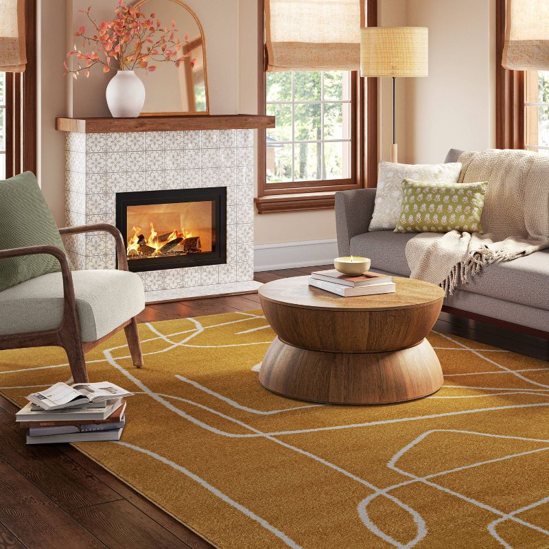 Abstract Lines Rug Mustard - Threshold™, 2 of 5