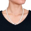EVERLY JEWELRY | Sterling Silver 9-11mm Cultured Freshwater Edison Pearl & 1/2ct TGW Created White Sapphire Necklace, 18 inc - 3 of 4