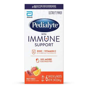 Pedialyte Immune Support Electrolyte Powder - Fruit Punch - 2.94oz