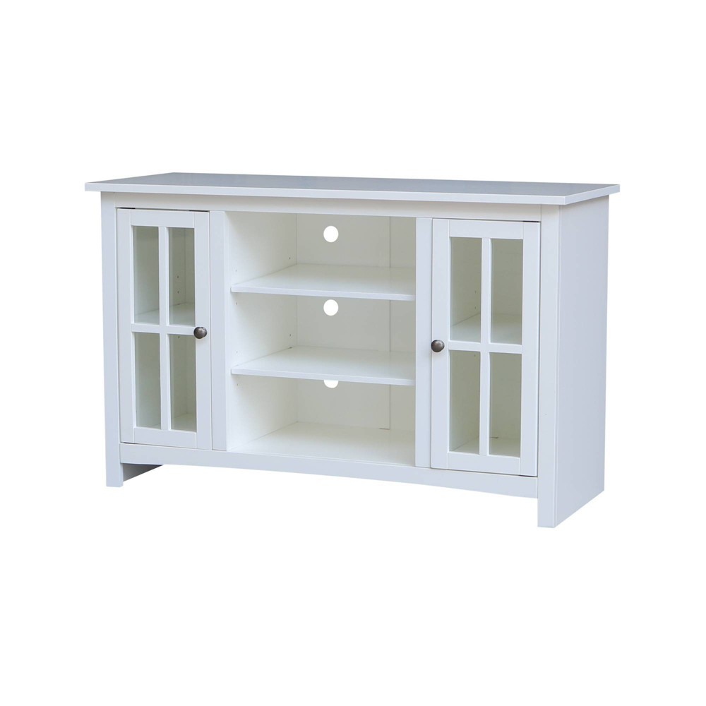 Photos - Display Cabinet / Bookcase TV Stand for TVs up to 52" with 2 Doors White - International Concepts: Solid Wood Media Center, 48" Entertainment Console