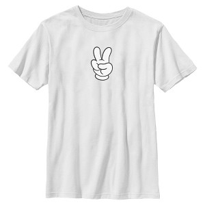 Boys Mickey & Friends Peace Sign Gloves T Shirt - 1 of 4