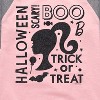 Girls' - Barbie - Halloween Collage Shirt Tail Raglan Graphic T-shirt - 2 of 4