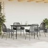 vidaXL Patio Dining Set with Cushions Outdoor Dining Furniture Poly Rattan Glass - Black 63" x 31.5" x 29.1" 4 Pieces - 3 of 4