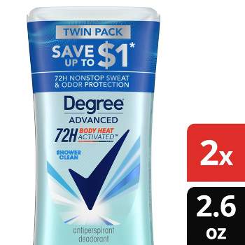 Degree Advanced Montionsense Shower Clean 72-Hour Antiperspirant & Deodorant - 2.6oz/2pk