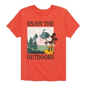 Boys' - Disney - Enjoy The Outdoors Mickey Short Sleeve Graphic T-Shirt - 1 of 4