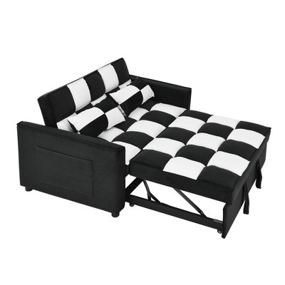 NicBex Modern Pull Out Sofa Bed Velvet Convertible Sleeper Sofa with Adjustable Back for Living Room