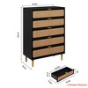 Rattan 5 Drawer Dresser for Bedroom, Chest of Drawers with Deep Drawers, Large Double Dresser for Closet with Wide Top, Tall Wooden Dresser - 2 of 4
