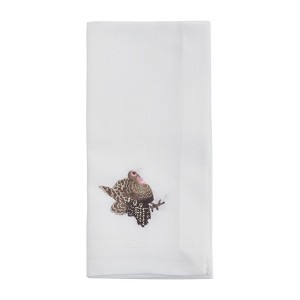 Saro Lifestyle Table Napkins With Embroidered Turkey Design (Set of 4) - 1 of 4