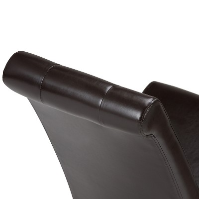 Dark Brown Faux Leather Tufted Parsons Side Chair Set