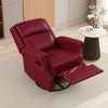 Hyleory 33.03'' Swivel Rocking Recliner Glider Chair, Leather Reclining Rocker Chair with Footrest for Living Room, Bedroom, Ergonomic High Backrest - 3 of 4