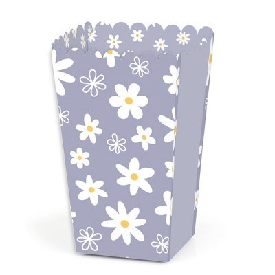 Big Dot of Happiness Purple Daisy Flowers - Floral Party Favor Popcorn Treat Boxes - Set of 12