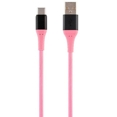 Monoprice Nylon Braided USB C to USB A 2.0 Cable - 6 Feet - Pink | Type C, Durable, Fast Charge for Samsung Galaxy S10/ Note 8, LG V20 and - AtlasFlex