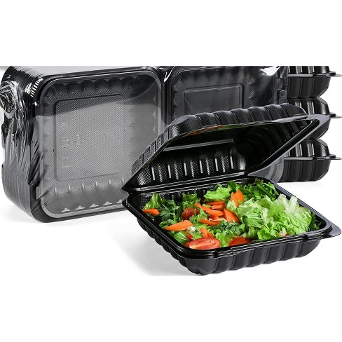 Northlight 150-count Single Compartment Hinged Black Meal Prep/take Out  Containers - 9 : Target