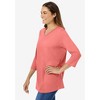 Woman Within Plus Size Perfect Three-Quarter Sleeve V-Neck Tee - 4 of 4