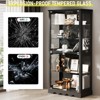 FURNIinspire Utility Storage Cabinets 5 Tier Display Shelf Display Cabinet with Glass Doors, Curio Cabinet with Lock, Black, 70.87"*31.5"*15.75" - 2 of 4