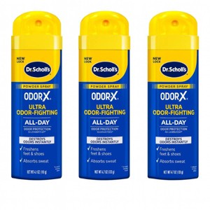 Dr. Scholl's 3 Count/4.7oz Each Odor-X Ultra Odor-Fighting Powder Spray - 1 of 4