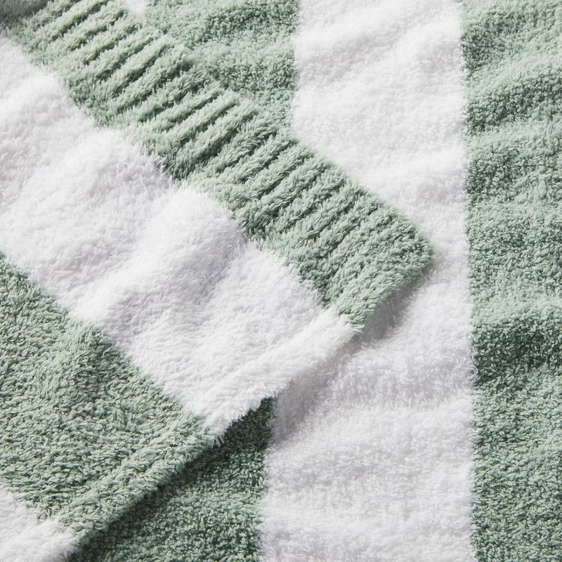 Chenille Stripe Baby Blanket - Green and White Stripe - Cloud Island&#8482;, 4 of 6
