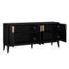 Sideboard Buffet Cabinet, 4 Door Cabinet With Wood Leg, Aluminium Handle, 3 Adjustable Shelves Coffee Cabinet - 3 of 4