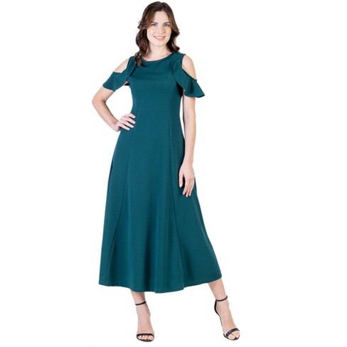 24seven Comfort Apparel Womens Long Sleeve Maxi Dress : Target