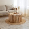 GlasFlength Coffee Tables, Minimalist Coffee Tables, Space-Saving Solution,  Ideal for Living Rooms,  Beige, 32"*32"*17" - 2 of 4