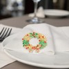 Unique Bargains Napkin Rings Stainless Steel Red Green Gold Tone 1Pc - 3 of 3