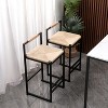 VYNXARIA Set of 2 Bar Stools with Back  Paper Rope Woven Counter Height Dining Chairs for Kitchen, Home (Paper Rope with Back) - 3 of 4